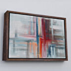 Kahverengi Çerçeveli Fırça Darbeleri ile Soyut Yağlıboya Görünüm Dekoratif Kanvas Duvar Tablosu