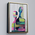 Altın Çerçeveli Pop Art Soyut İnsan Tablosu