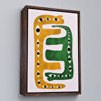 Kahverengi Çerçeveli Soyut Gözlü Ezoterik Yılan Tablosu