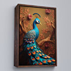 Kahverengi Çerçeveli Modern Tavus KuşuTablosu