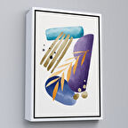 Beyaz Çerçeveli Modern Renkli Şekliller Tablosu