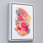 Beyaz Çerçeveli Modern Renkli Şekliller Tablosu