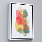 Beyaz Çerçeveli Modern Renkli Şekliller Tablosu