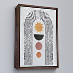 Kahverengi Çerçeveli Modern Renkli Şekliller Tablosu