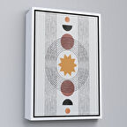 Beyaz Çerçeveli Modern Renkli Şekliller Tablosu