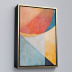 Altın Çerçeveli Soft İskandinav Soyut Şekiller Tablosu