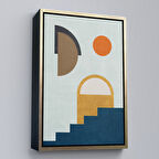 Altın Çerçeveli Modern Renkli Soyut Tablo