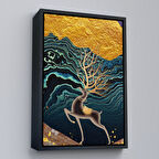 Siyah Çerçeveli Modern Renkli Soyut Tablo