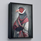 Siyah Çerçeveli Kuş Kafalı İnsan Kanvas Tablo