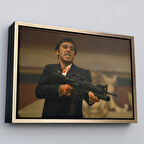 Altın Çerçeveli Scarface Alpacino İtalyan Mafya Kanvas Tablo