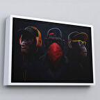 Beyaz Çerçeveli Üç Maymun Tablosu