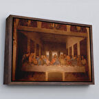 Kahverengi Çerçeveli Da Vinci'nin Son Akşam Yemeği Kanvas Tablo