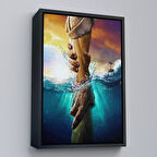 Siyah Çerçeveli İsa'nın Eli Tuval Kanvas Tablo