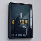 Siyah Çerçeveli Gerçeküstü Psikolojik Trans Kanvas Tablo