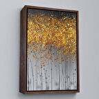 Kahverengi Çerçeveli Soyut Altın Tablo