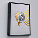 Siyah Çerçeveli Modern Altın Soyut Tablosu