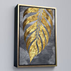 Altın Çerçeveli Modern Altın Soyut Tablosu