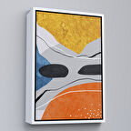 Beyaz Çerçeveli Modern Renkli Soyut Tablo