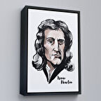 Siyah Çerçeveli Isaac Newton Dekoratif Kanvas Tablo