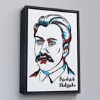 Siyah Çerçeveli Friedrich Nietzsche Dekoratif Kanvas Tablo