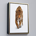 Altın Çerçeveli Vahşi Leopar Tablosu