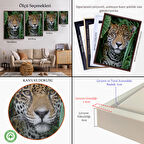 Altın Çerçeveli Leopar Dekoratif Kanvas Tablo