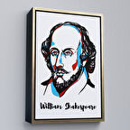 Altın Çerçeveli William Shakespeare Dekoratif Kanvas Tablo