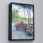 Siyah Çerçeveli Pembe Çiçekler Kanvas Tablo
