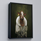 Siyah Çerçeveli Ortaçağ Soylu Dana Duvar Tablosu