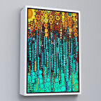 Beyaz Çerçeveli Renkli Sarmaşık Duvar Tablosu