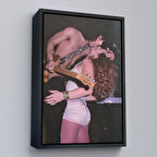 Siyah Çerçeveli Rock Sanatcısı Prince Dekoratif Duvar Tablosu