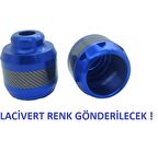 Motosiklet ,Scooter Ön Teker Koruma Takozu Karbon Detaylı Lacivert Renk 16 MM Millere Uygun-Arasmoto