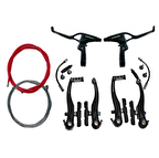 Hsgl Bisiklet Siyah Full Aluminyum Promax V-Fren Kırmızı Fren Dış Kablo Takımı Bisiklet Fren Sistemleri Yedek Parça