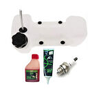 Hsgl Motorlu Tırpan 4 Delik Komple Yakıt Deposu 2T 100ml yağ 120gr gress buji set