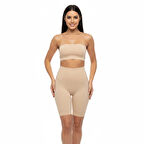 Diz Üstü Yüksek Bel Paçalı Korse – Silikonlu, Kaydırmaz Ve Şekillendirici Vücut Etkili