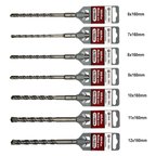 SDS-Plus Matkap Ucu Seti | 7 Parça 6mm - 12mm | Kırıcı Delici Hilti Uyumlu Beton Delme Uçları