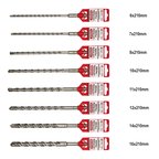 SDS-Plus Matkap Ucu Seti 210mm | 8 Parça 6mm - 16mm | Kırıcı Delici Hilti Uyumlu Beton Delme Uçları
