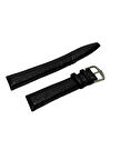 Dikişli Deri Saat Kordonu Siyah 18mm