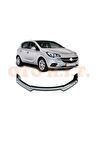 Opel Corsa E Uyumlu Esnek Ayarlanabilir 3 Parça Kanatlı Piano Black Ön Lip