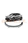 Toyota Chr Uyumlu Esnek Ayarlanabilir 3 Parça Kanatlı Piano Black Ön Lip
