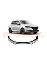 Skoda Fabia Uyumlu Esnek Ayarlanabilir 3 Parça Kanatlı Piano Black Ön Lip