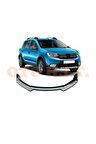 Dacia Stepway Uyumlu Esnek Ayarlanabilir 3 Parça Kanatlı Piano Black Ön Lip