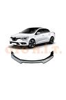 Renault Megane 4 Uyumlu Esnek Ayarlanabilir 3 Parça Kanatlı Piano Black Ön Lip