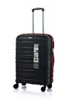 Hotowa Gold Polipropilen Valiz 8010 Siyah Kırmızı TSA Kilitli Orta Boy