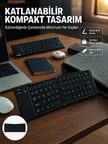 Kablosuz Katlanabilir Bluetooth Klavye Telefon Tablet Bilgisayar Uyumlu
