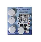 ÜNİVERSAL Set Üstü,Ankastre,Fırın Ve Ocak Düğme Takımı Gümüş Beyaz