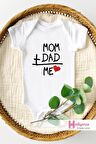 Mom Dad Me Özel Tasarım Bebek Zıbın Pamuklu Çıtçıtlı Body