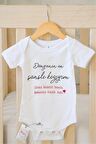 Dünyanın en şanslı kızıyım Özel Tasarım Bebek Zıbın Pamuklu Çıtçıtlı Body
