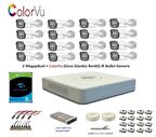 Hikvision 2mp 16 kameralı Dış ortam AHD HD-TVI ColorVu Gece Renkli Kamera Seti 2TB Disk