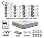 Hikvision 2mp 16 kameralı Dış ortam AHD HD-TVI ColorVu Gece Renkli Kamera Seti 500GB Disk
